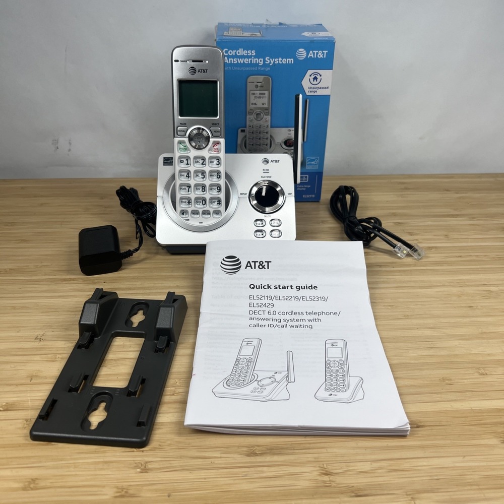 AT&T EL52119  DECT 6.0 Single Handset Cordless Phone With Answering Systm Tested